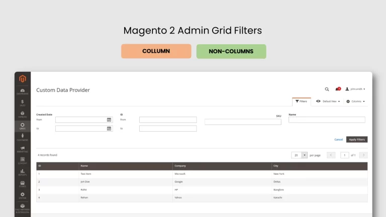 Adding Filters in Magento Admin Grid | Column and Non-Column Component